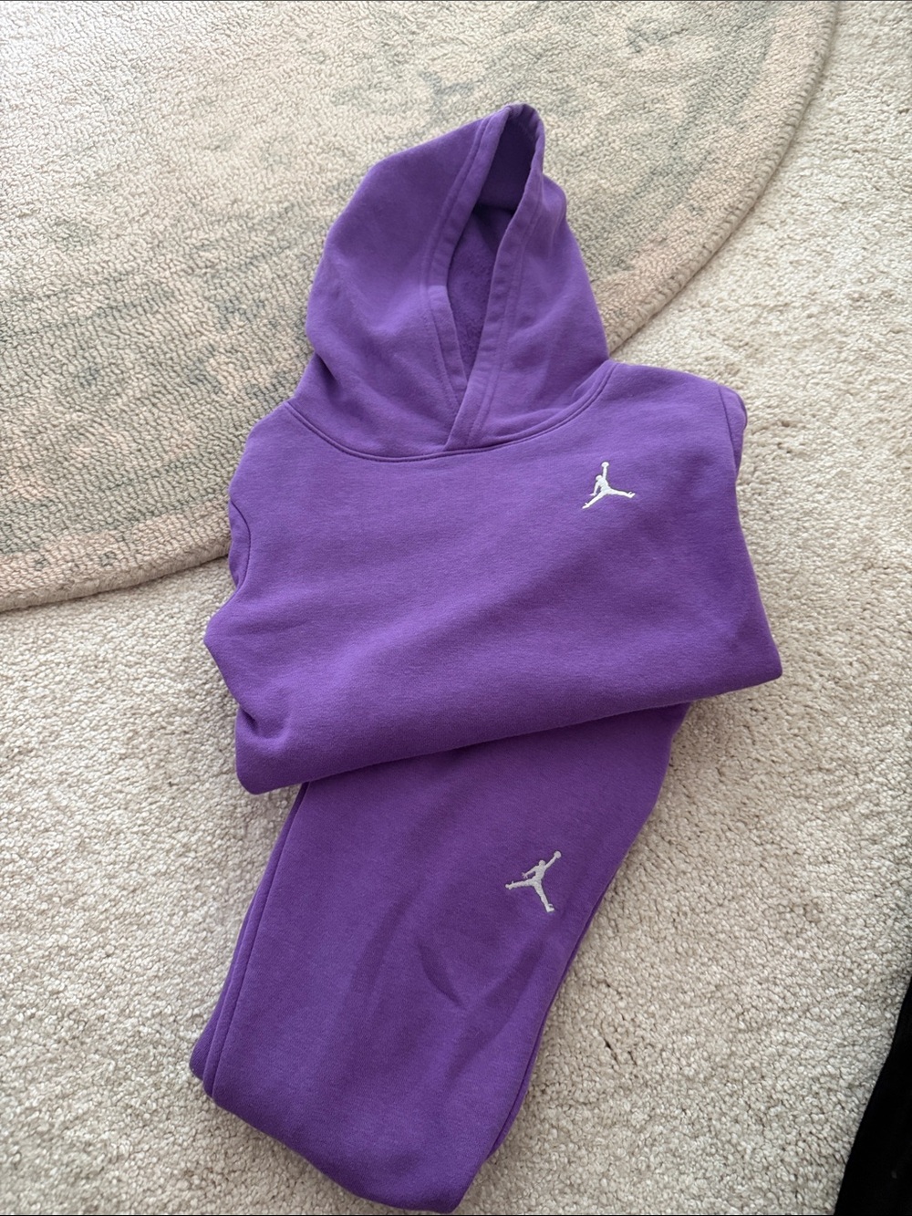 Jordan Purple Hoodie and Joggers Set with White Jumpman